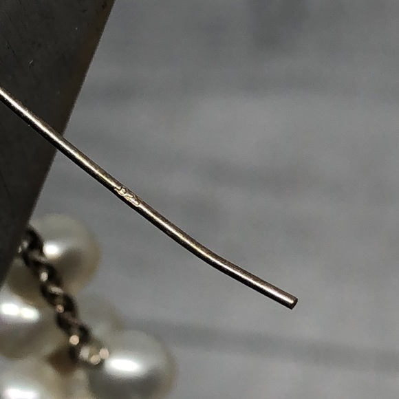 Sterling silver 925 freshwater pearl cluster drop dangle earrings statement. - Picture 3 of 6